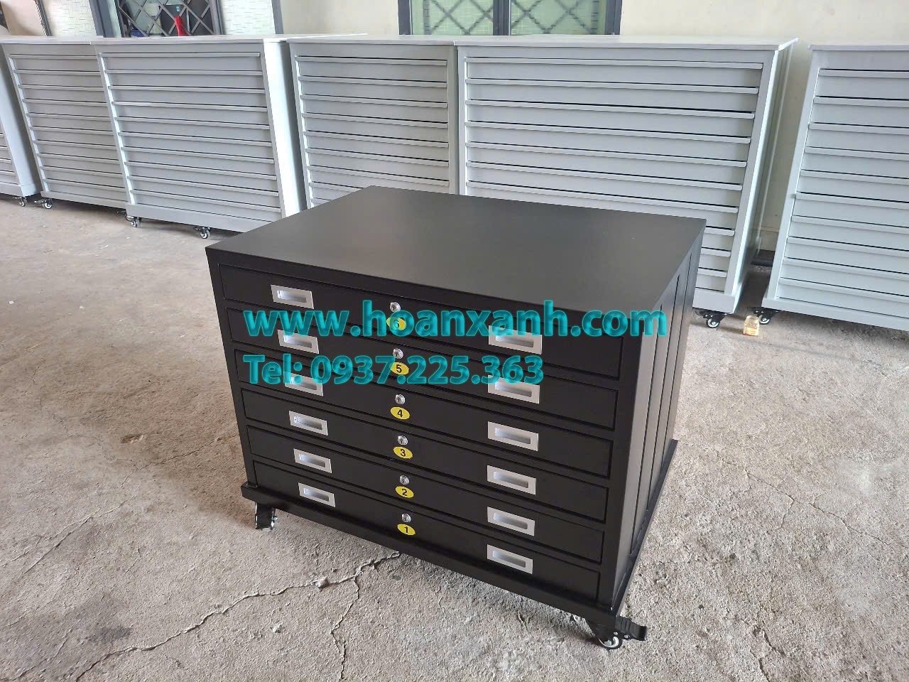 Tủ lưu bản vẽ 6 ngăn có khoá khổ A1 TV-KA16