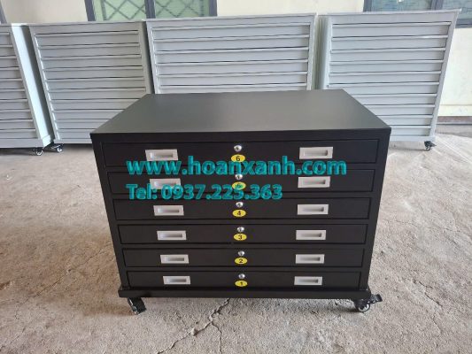 Tủ lưu bản vẽ 6 ngăn có khoá khổ A1 TV-KA16